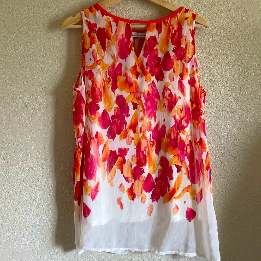 Floral sleeveless top with cutout detail